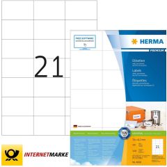 Étiquettes adhésive- 70 x 42,3 mm - Blanc HERMA Premium Lot de 2100