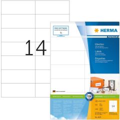 Étiquettes adhésives - 105 x 42,3 mm - Blanc : HERMA Premium Lot de 1400 Visuel