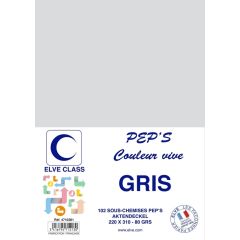 Sous-Chemise pour dossier A4 - Gris ELVE Pep's Lot de 102