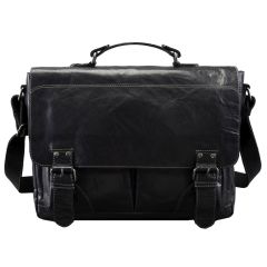 Sacoche à bandoulière - Cuir Noir : PRIDE ET SOUL Business Bag L Image