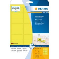 Étiquettes adhésives - Jaune fluorescent - 63,5 x 29,6 mm HERMA 5140