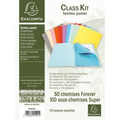 EXACOMPTA : 50 Chemises Forever et 100 sous-chemises Super Class'Kit - Assortiment : 55541E