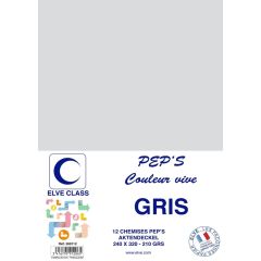 Chemise pour dossier A4 - Gris ELVE Pep's Lot de 12