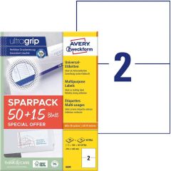 Étiquettes adhésives A5 - 210 x 148 mm - Blanc AVERY 6604