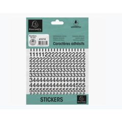 Pochette de Chiffres adhésifs de 0 à 9 - 10 mm - Noir : EXACOMPTA image