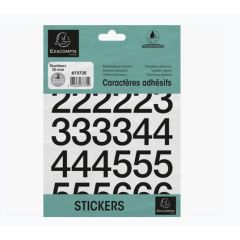 Pochette de Chiffres adhésifs de 0 à 9 - 30 mm - Noir : EXACOMPTA image