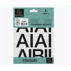 Pochette de Lettres adhésives de A à Z - 50 mm - Noir : EXACOMPTA image