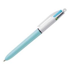 Stylo 4 couleurs à bille rétractable BIC Fun Bleu Clair/Blanc image
