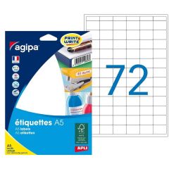 Étiquettes adhésives - 16 x 22 mm - Blanc AGIPA 114007