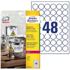 Photo Étiquettes ultra résistantes Diamètre 30 mm AVERY L4716-20 Lot de 960