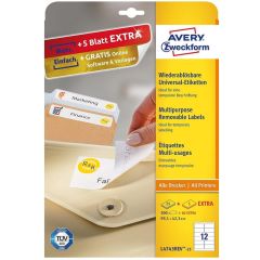 Étiquettes amovibles - Blanc - 99,1 x 42,3 mm AVERY Ecologique Lot de 360