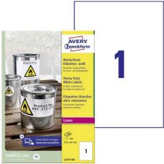 Photo Étiquettes résistantes aux intempéries - 210 x 297 mm AVERY L4775-20