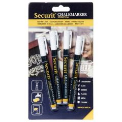 Feutre à craie liquide 1 - 2 mm - Blanc : SECURIT Lot de 4 Image