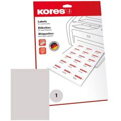 Étiquettes adhésives universelles - 210 x 297 mm - Blanc : KORES Lot de 25