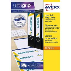 Etiquettes dos de classeur - 61 x 192 mm - Blanc : AVERY Lot de 100 Visuel