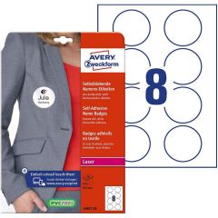 Etiquettes Badges pour Textile - Blanc - Rond - 65mm AVERY Lot de 160 image