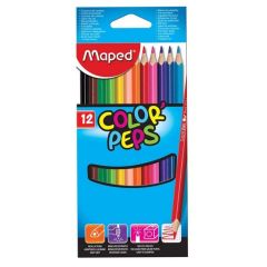 MAPED Color'Peps : Étui de 12 crayons de couleur - Assortiment 183212