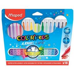 MAPED 845021 : Lot de 18 feutres - Color'Peps - Assortiment de couleurs
