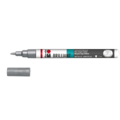 Photo Marqueur laque décoratif - 1 à 2 mm - Argent MARABU Brilliant Painter