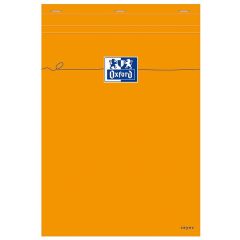 Photo OXFORD : Bloc-notes Feuilles à grands carreaux - Séyès - Couverture orange - 210 x 297 mm - A4
