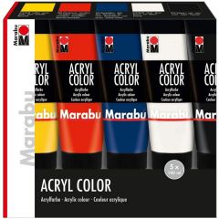 Photo Lot de 5 tubes de peinture acrylique - Assortiment MARABU AcrylColor