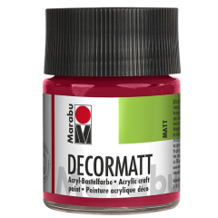 Photo 14010005032 MARABU : Peinture acrylique Decormatt - 50 ml - Rouge carmin