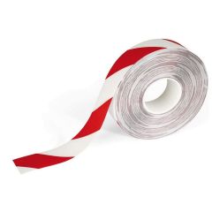Ruban adhésif de signalisation - Rouge/Blanc : DURABLE photo