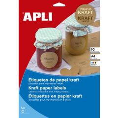 Photo Étiquettes rectangulaires - 210 x 297 mm - Kraft AGIPA
