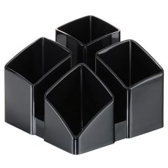 Photo Pot à crayons 4 compartiments - SCALA - Noir : HAN 17450-13