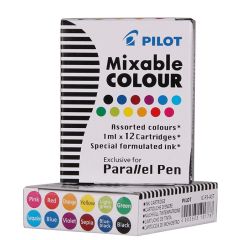 Photo Lot de 12 cartouches d'encre pour stylo plume de Calligraphie Parallel Pen - Assortiment : PILOT 