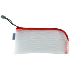 Photo Pochette universelle à zip - 230 x 110 mm - Transparent / Rouge HERMA Mesh Bags