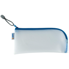 Photo Pochette universelle à zip - 230 x 110 mm - Transparent / Bleu HERMA Mesh Bags