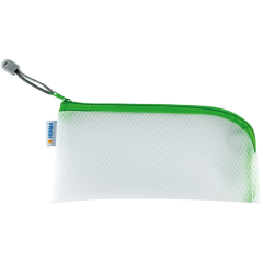 Photo Pochette universelle à zip - 230 x 110 mm - Transparent / Vert HERMA Mesh Bags