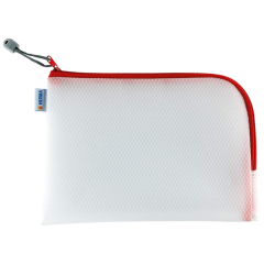Photo Pochette universelle à zip - 260 x 200 mm - Transparent / Rouge HERMA Mesh Bags