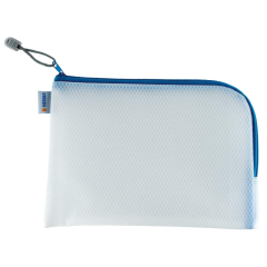 Photo Pochette universelle à zip - 260 x 200 mm - Transparent / Bleu HERMA Mesh Bags
