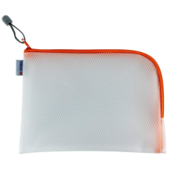 Photo Pochette universelle à zip - 260 x 200 mm - Transparent / Orange HERMA Mesh Bags