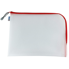 Photo Pochette universelle à zip - 360 x 280 mm - Transparent / Rouge HERMA Mesh Bags