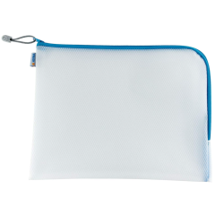 Photo Pochette universelle à zip - 360 x 280 mm - Transparent / Bleu HERMA Mesh Bags