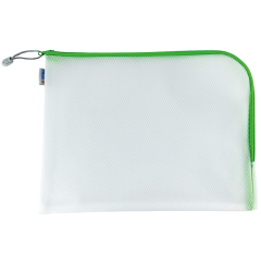 Photo Pochette universelle à zip - 360 x 280 mm - Transparent / Vert HERMA Mesh Bags