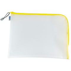 Photo Pochette universelle à zip - 360 x 280 mm - Transparent / Jaune HERMA Mesh Bags 