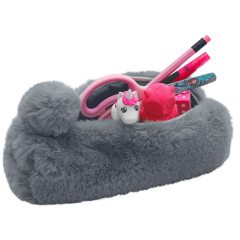 Photo Trousse pour stylos en peluche - Gris WEDO Fluffy