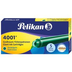 Photo Boite de 5 grandes Cartouches d'encre - Vert Foncé PELIKAN 4001 GTP/5