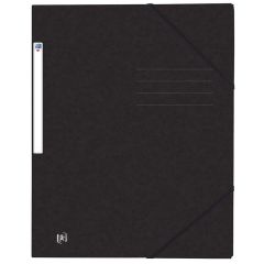 Photo Chemise à élastiques A4 - 3 rabats - Noir OXFORD Top File+