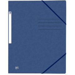 Photo Chemise à élastiques A4 - 3 rabats - Bleu Foncé OXFORD Top File+