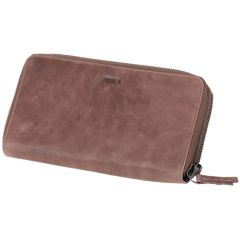 Photo Portefeuille en cuir - 100 x 30 x 190 mm - Gris marron MIKA