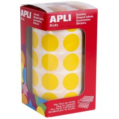 Photo Gommettes adhésives rondes - 20 mm - Jaune AGIPA