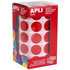 Photo Gommettes adhésives rondes - 20 mm - Rouge AGIPA