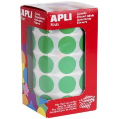 Photo Gommettes adhésives rondes - 20 mm - Vert AGIPA