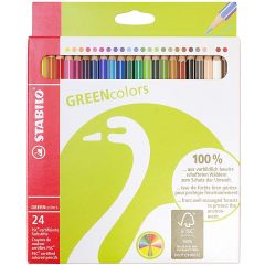 Photo 6019/2-24 STABILO : Étui de 24 crayons de couleurs hexagonal GREENcolors - Assortiment
