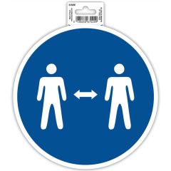 Photo Panneau adhésif - Gardez vos distances - Bleu EXACOMPTA